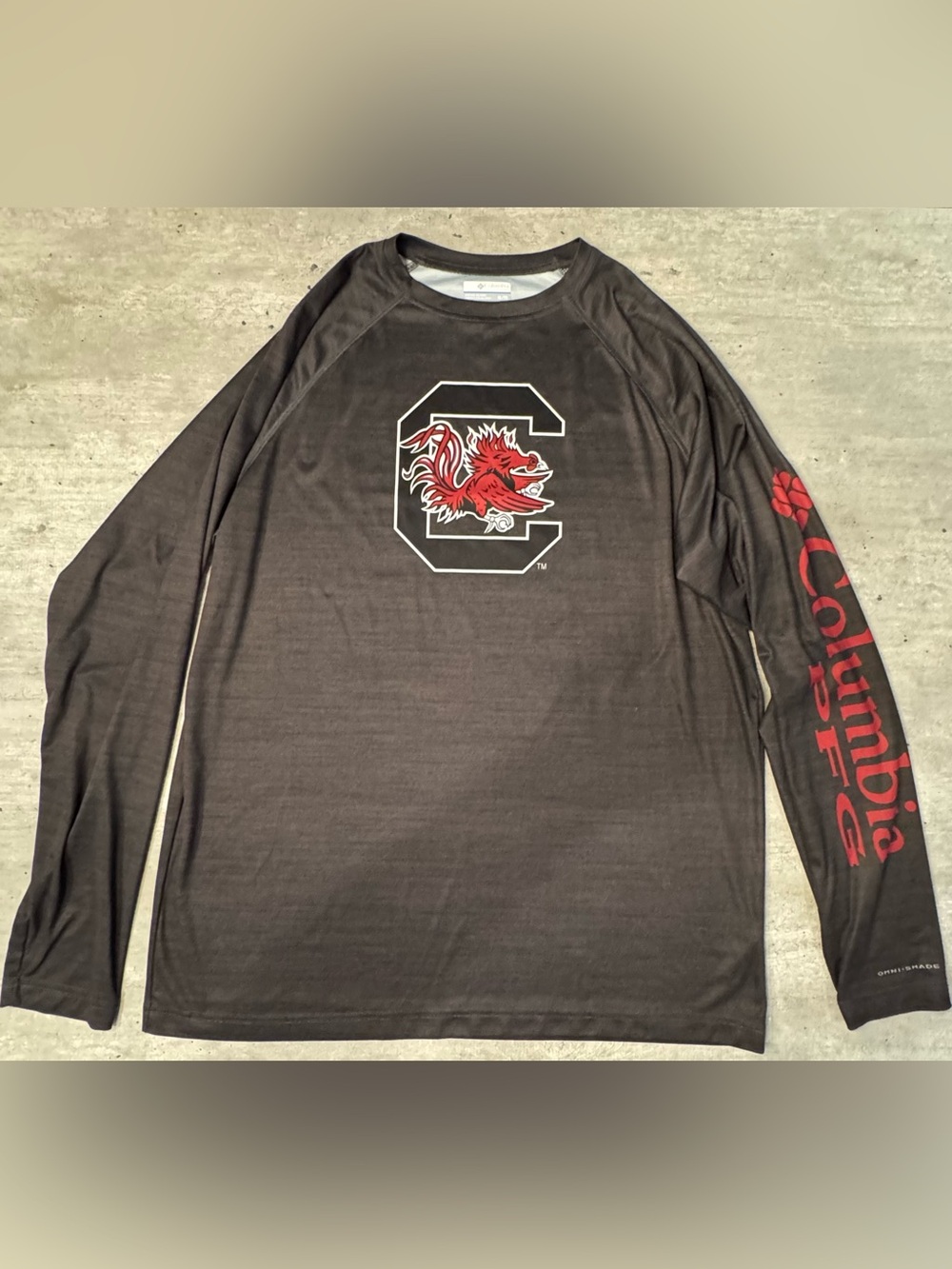 South Carolina Gamecocks Columbia Omni-Shade Long Sleeve Shirt Gray USC Size XL